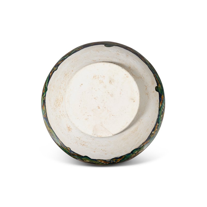唐 三彩加藍菱花紋罐  TANG DYNASTY (618-907) - 图2