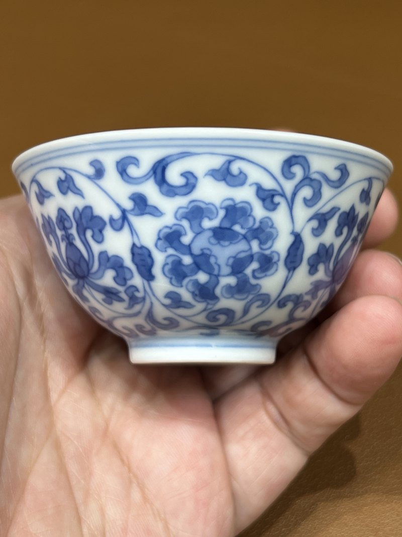 清雍正 青花宝相花纹小杯一对 - 图15