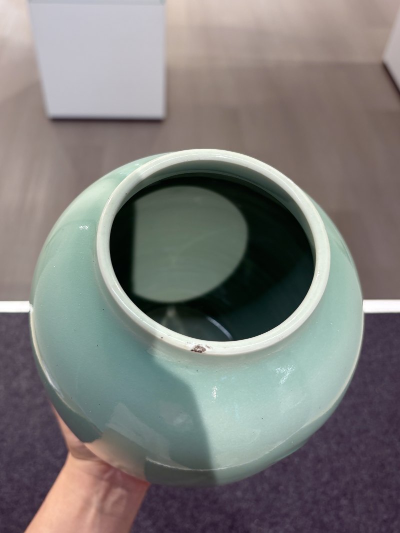 清康熙冬青釉月牙罐 - 图11