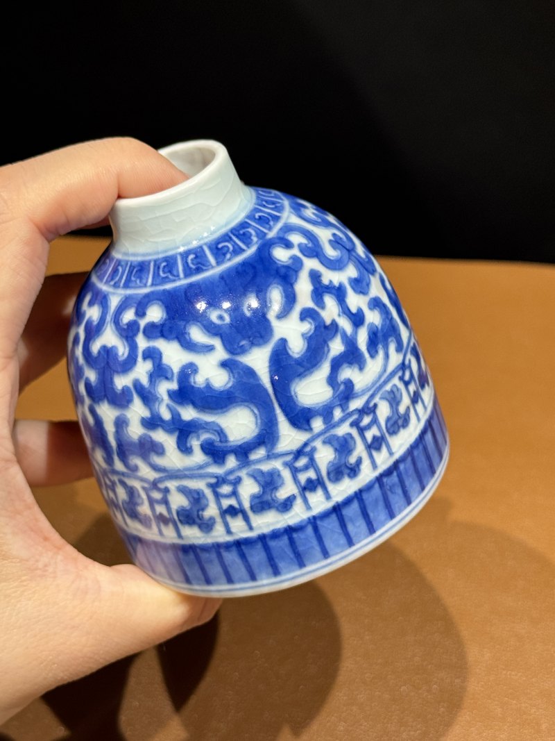 清雍正 青花螭龙纹水盂 - 图9