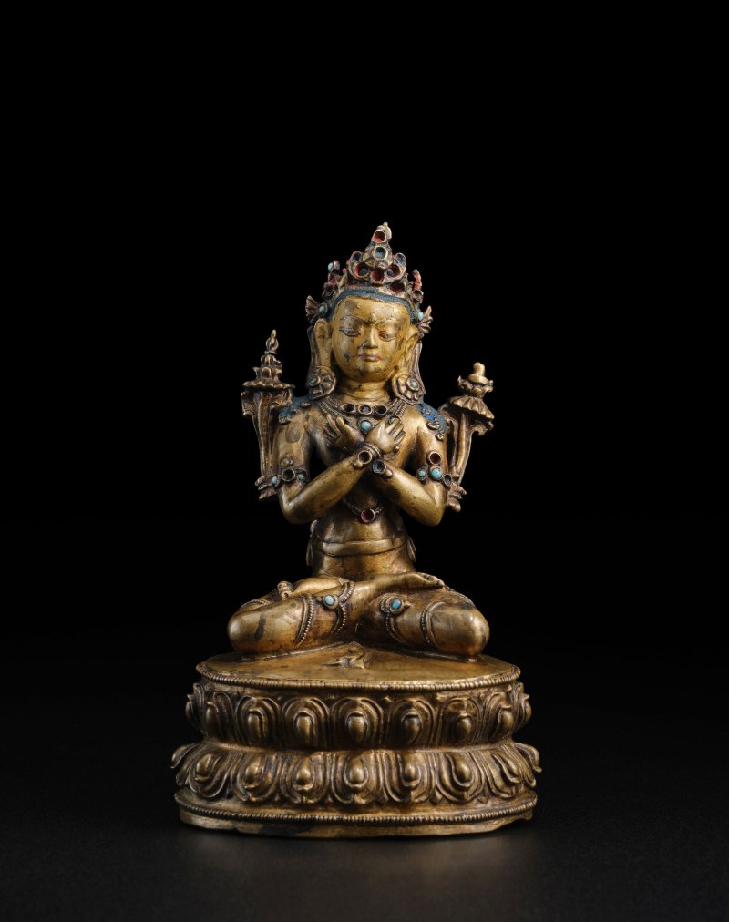 西藏 十六世紀 金剛總持銅像 | A COPPER ALLOY FIGURE OF VAJRADHARA - 图3