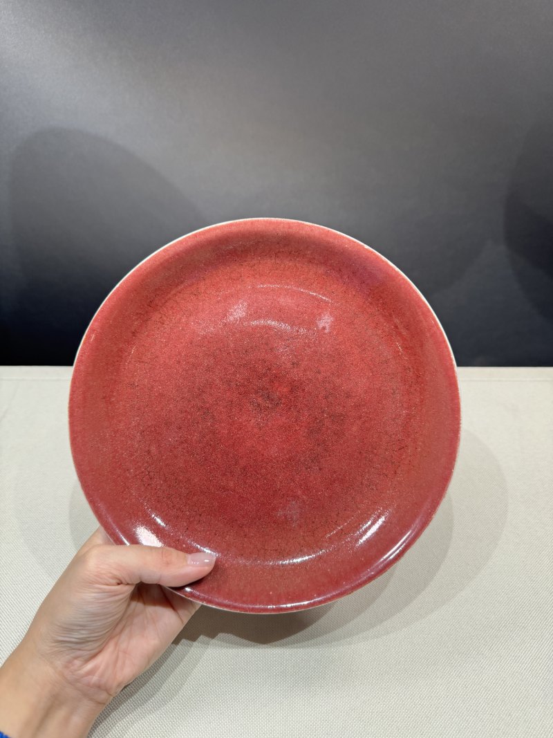 清康熙 郎窑红釉盘 - 图3