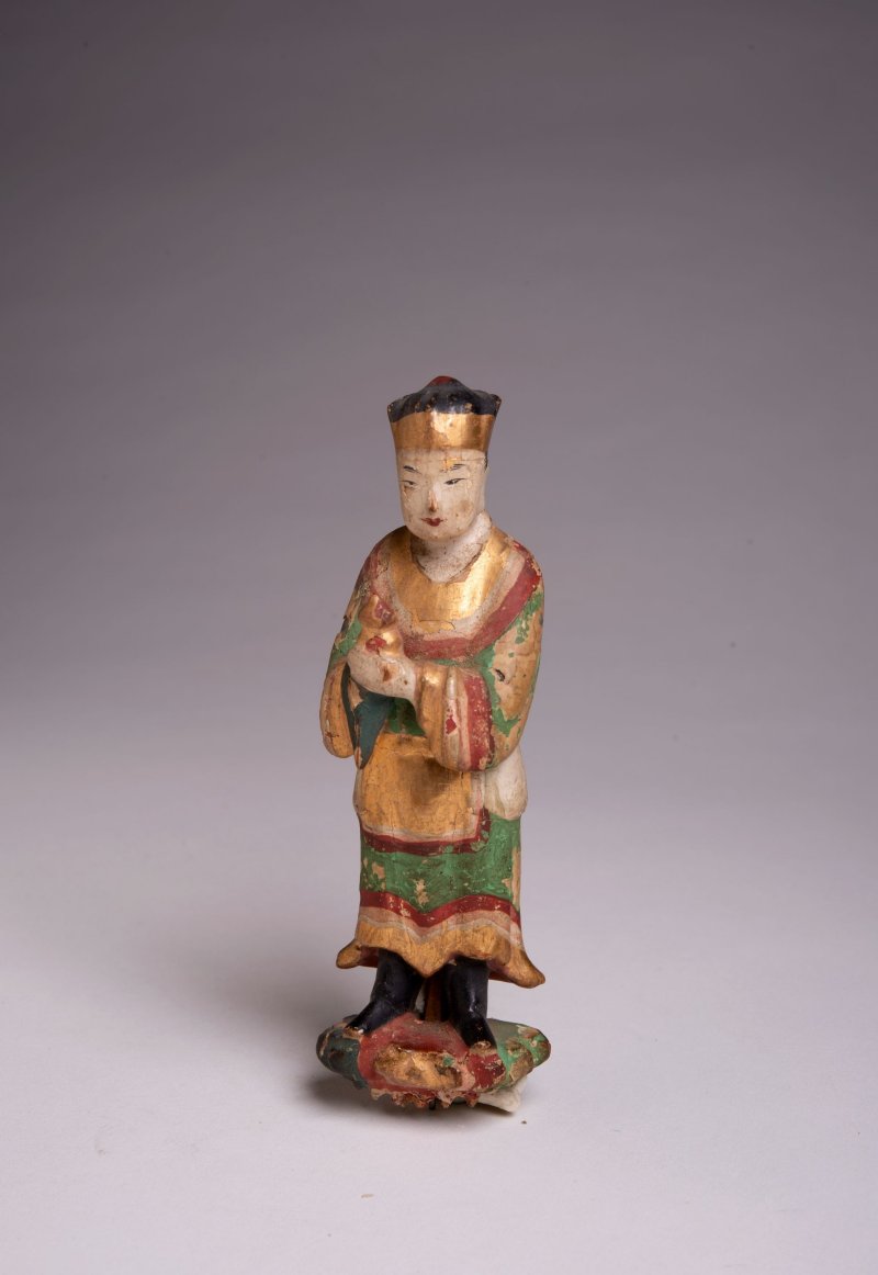 宋/金至元 貼金加彩小木雕人物造像一組十二件 | A GROUP OF TWELVE SMALL POLYCHROME WOOD FIGURES - 图10