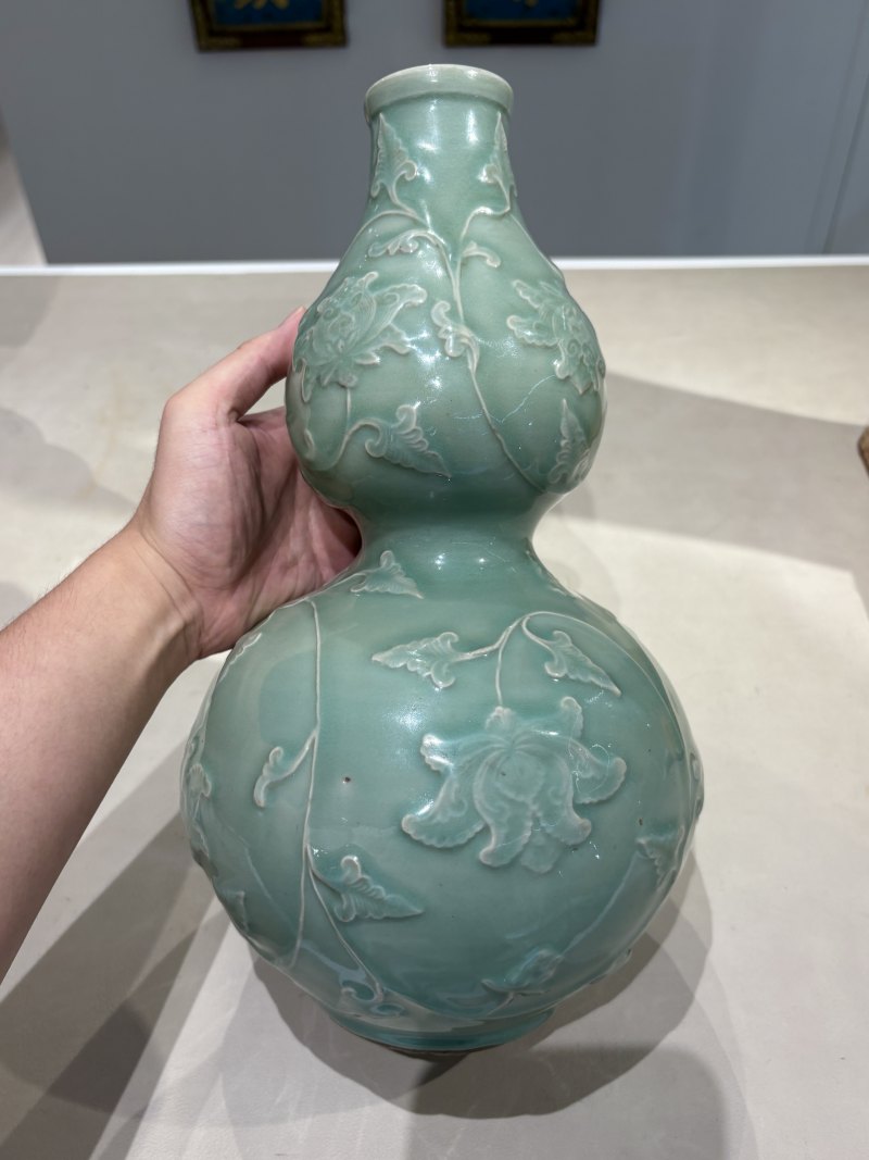 元 龍泉貼花纏枝牡丹紋葫蘆瓶 - 图16