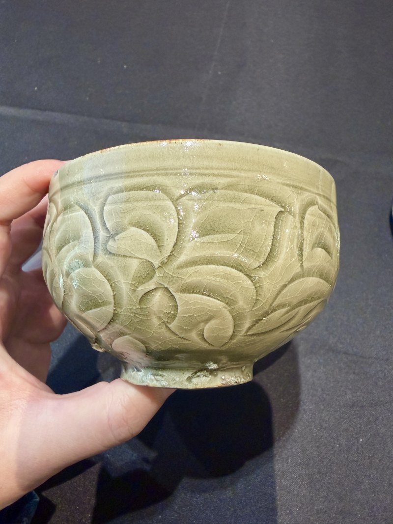 北宋耀州窯青釉刻劃花卉紋蓋罐 - 图17