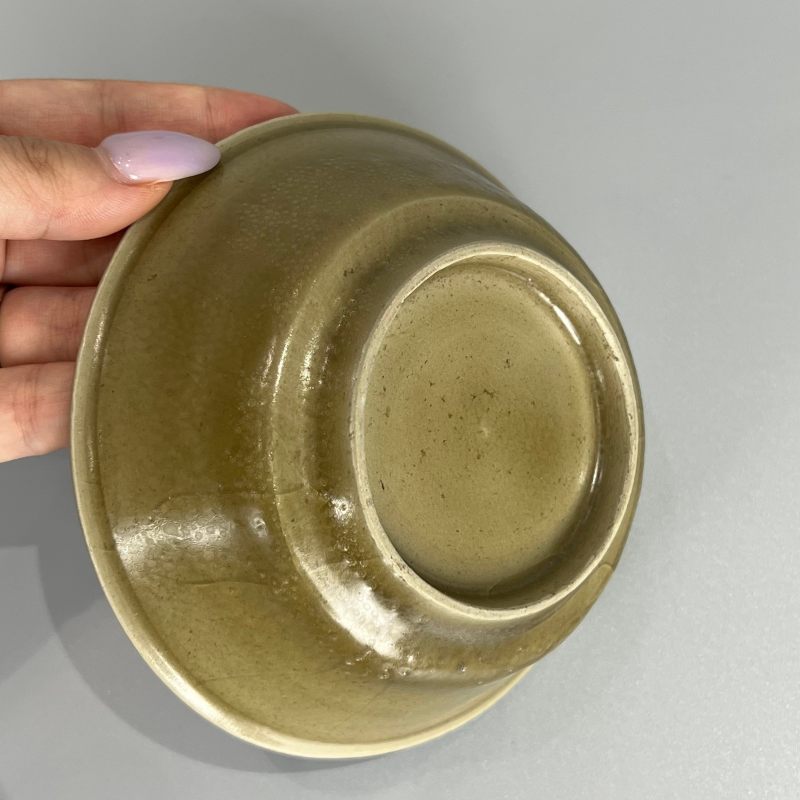 明代 龙泉窑青黄釉直边洗 - 图8