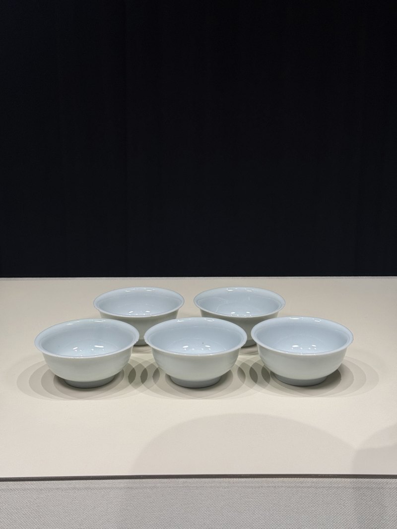 明嘉靖 白釉青花金箓大醮坛用茶盏五只 - 图4
