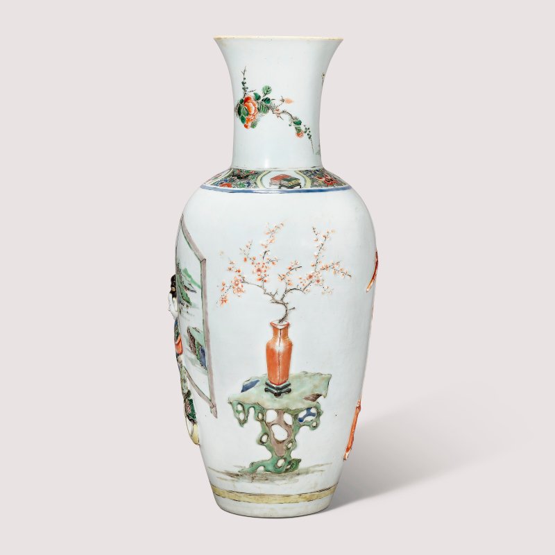 清康熙 五彩堆塑鍾馗嫁妹圖瓶  KANGXI PERIOD (1662-1722) - 图2