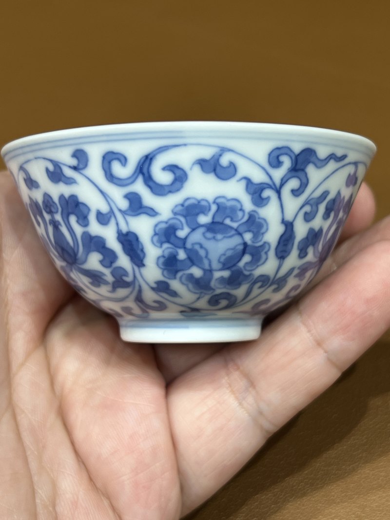 清雍正 青花宝相花纹小杯一对 - 图17