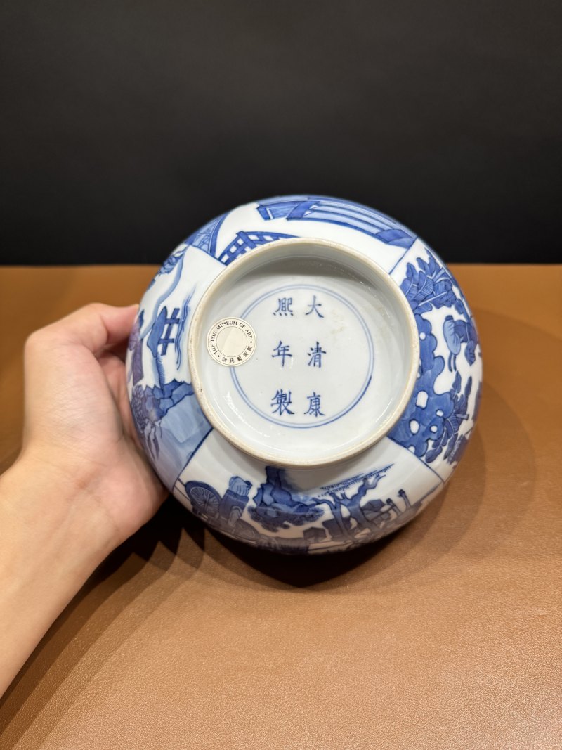 清康熙 青花西厢记人物故事大碗 - 图9