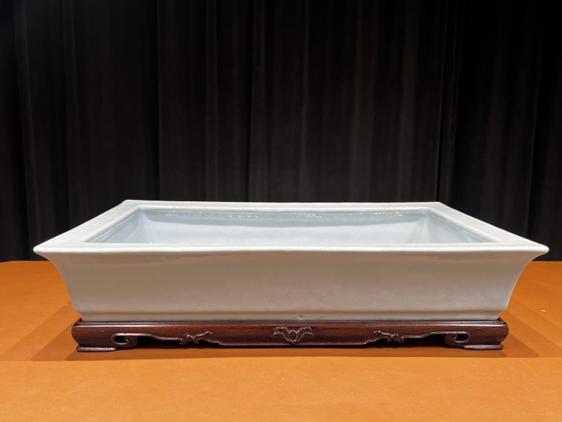 清雍正 仿汝釉长方花盆 - 图4