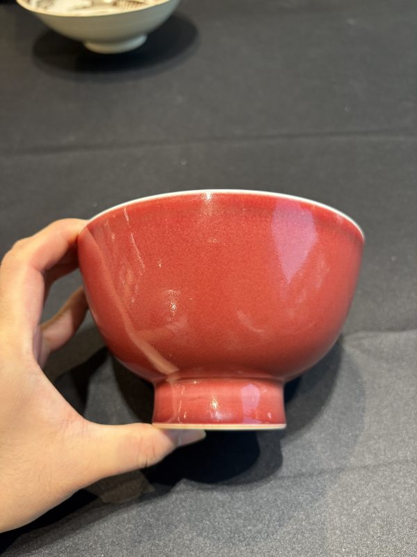 清雍正 霽紅釉高足碗 - 图11