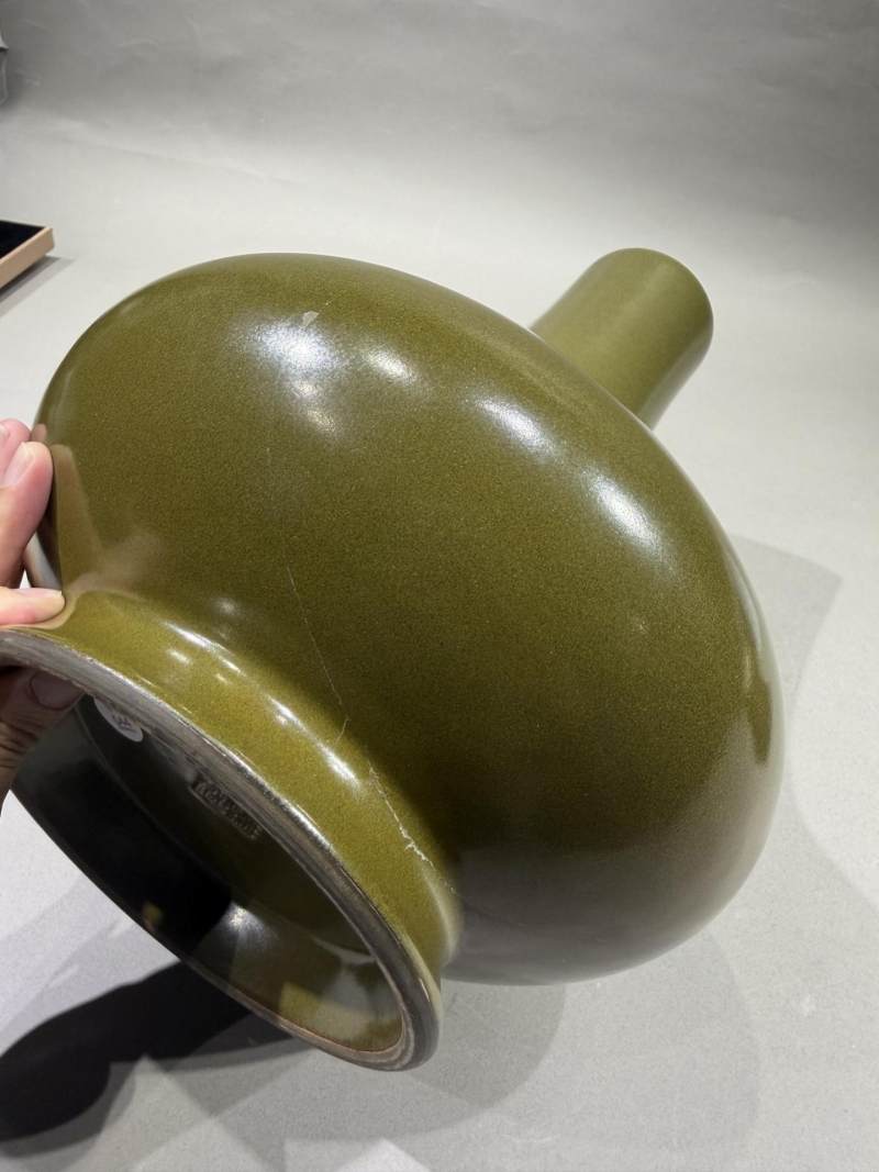    清乾隆 茶叶末茡荠瓶 - 图8