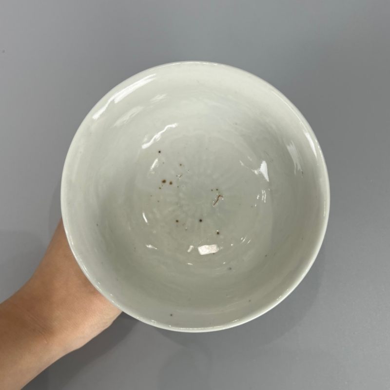 明代 白釉龙纹高足杯 - 图4