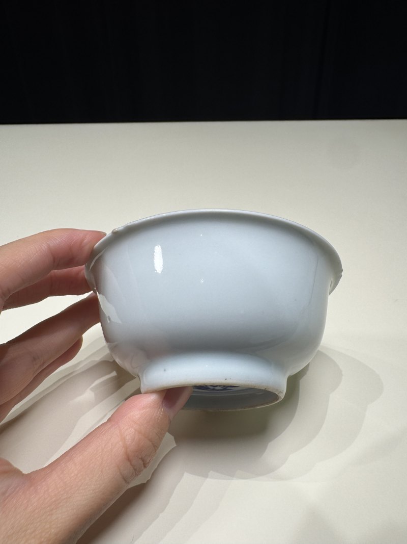 明嘉靖 白釉青花金箓大醮坛用茶盏五只 - 图5