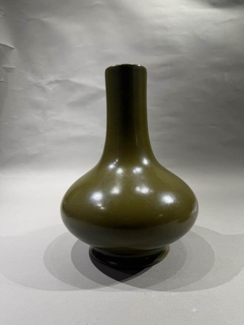    清乾隆 茶叶末茡荠瓶 - 图2