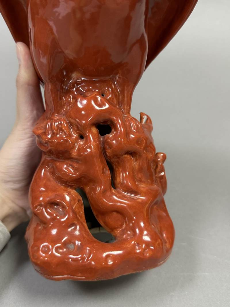    珊瑚红釉鹰（一对） - 图13