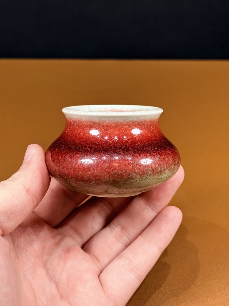 清康熙 郎窑红釉小水盂 - 图3