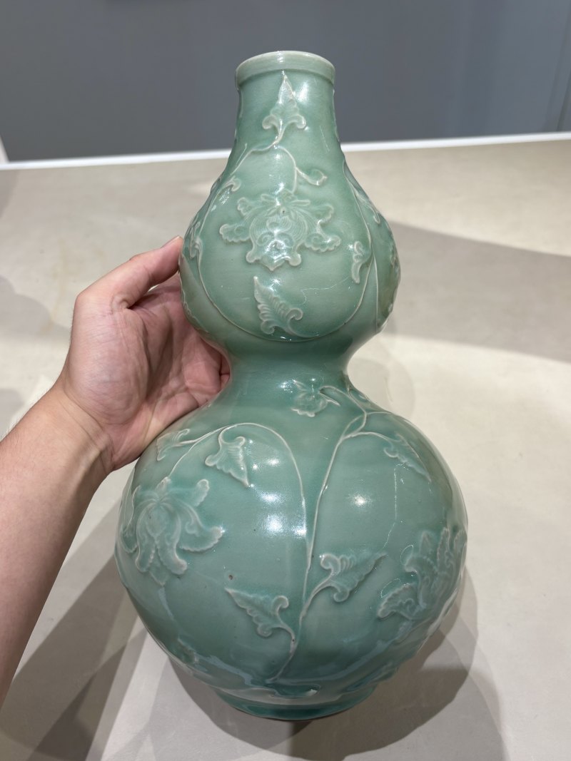 元 龍泉貼花纏枝牡丹紋葫蘆瓶 - 图17
