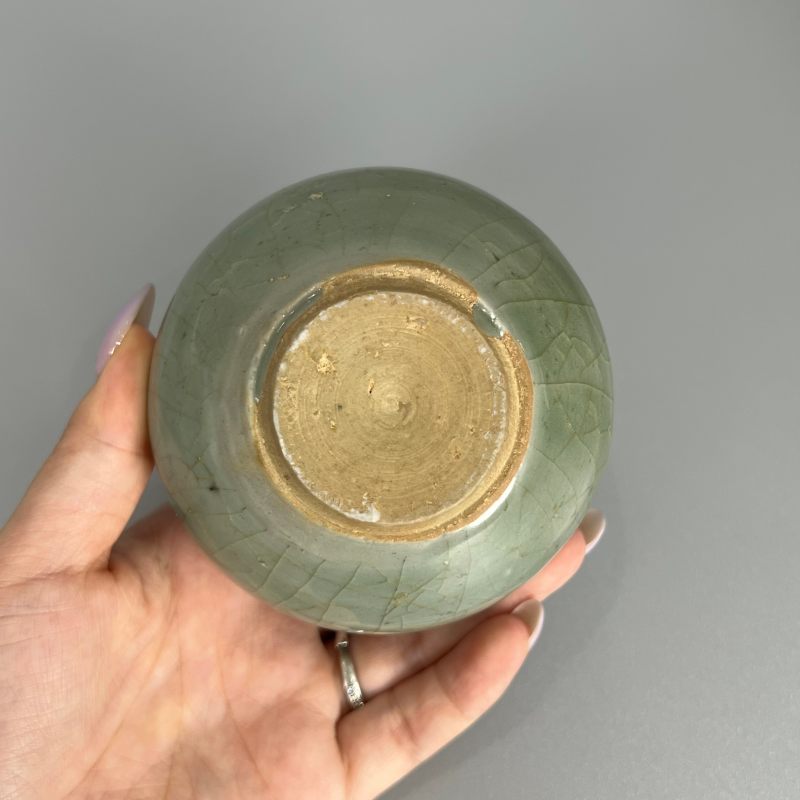 明代 龙泉窑梅子青釉水盂 - 图7