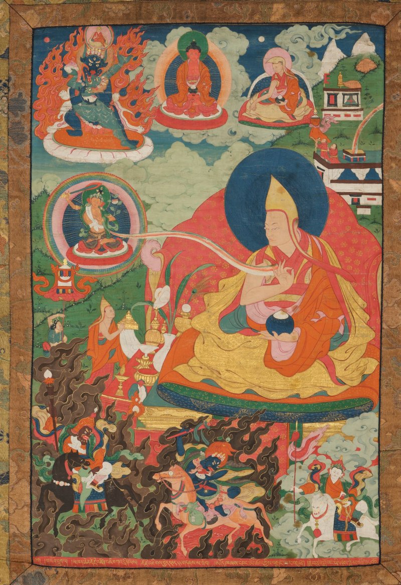 西藏 十八/十九世紀 二世班禪洛桑益西唐卡 | A THANGKA OF THE SECOND PANCHEN LAMA, LOBZANG YESHE - 图1