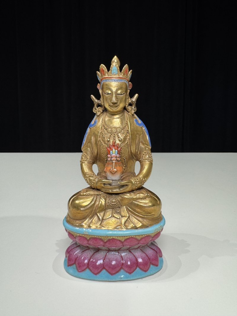 清乾隆 粉彩金身随身佛 - 图3