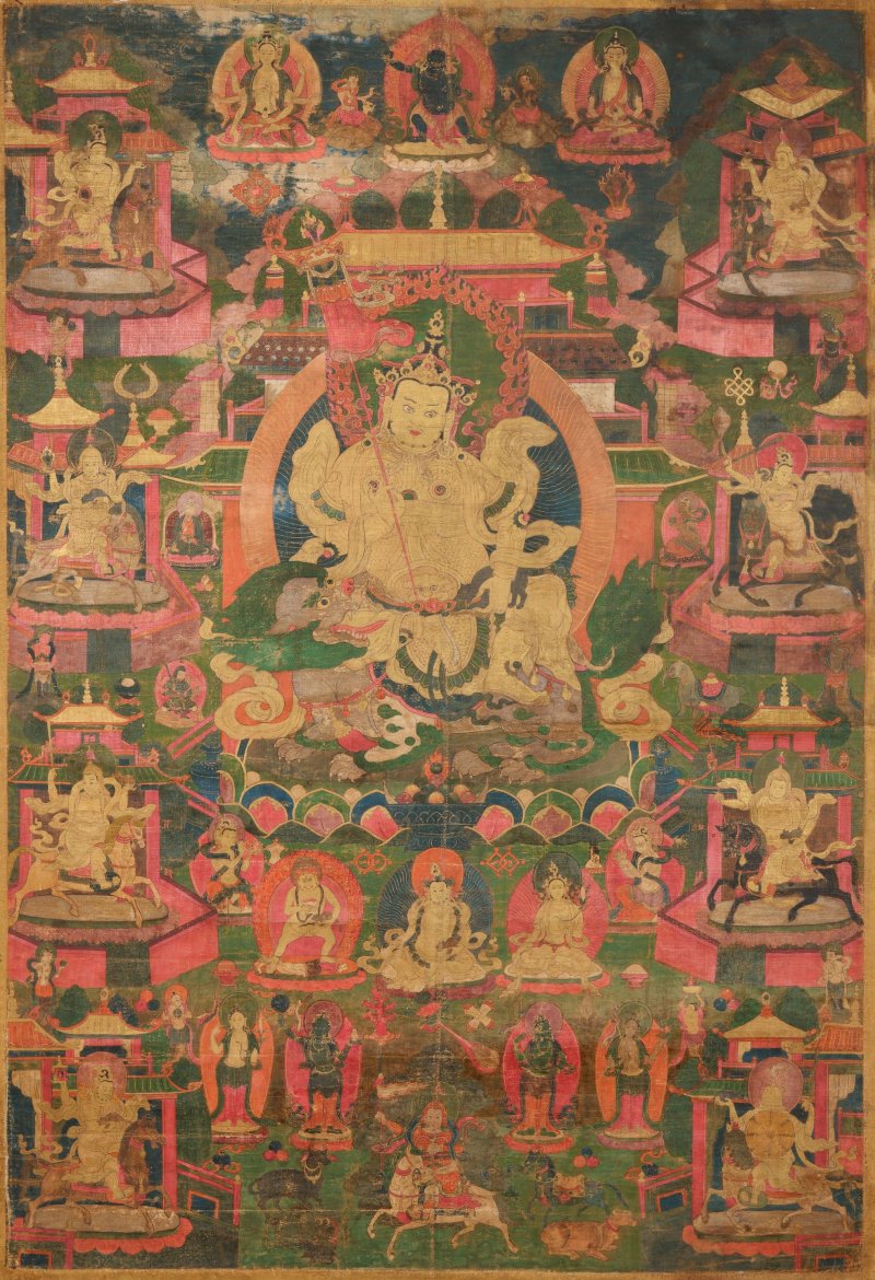 藏東 安多 十八世紀 北方多聞天王及八駿主唐卡 | A THANGKA OF VAISHRAVANA AND THE EIGHT LORDS OF THE HORSES - 图4