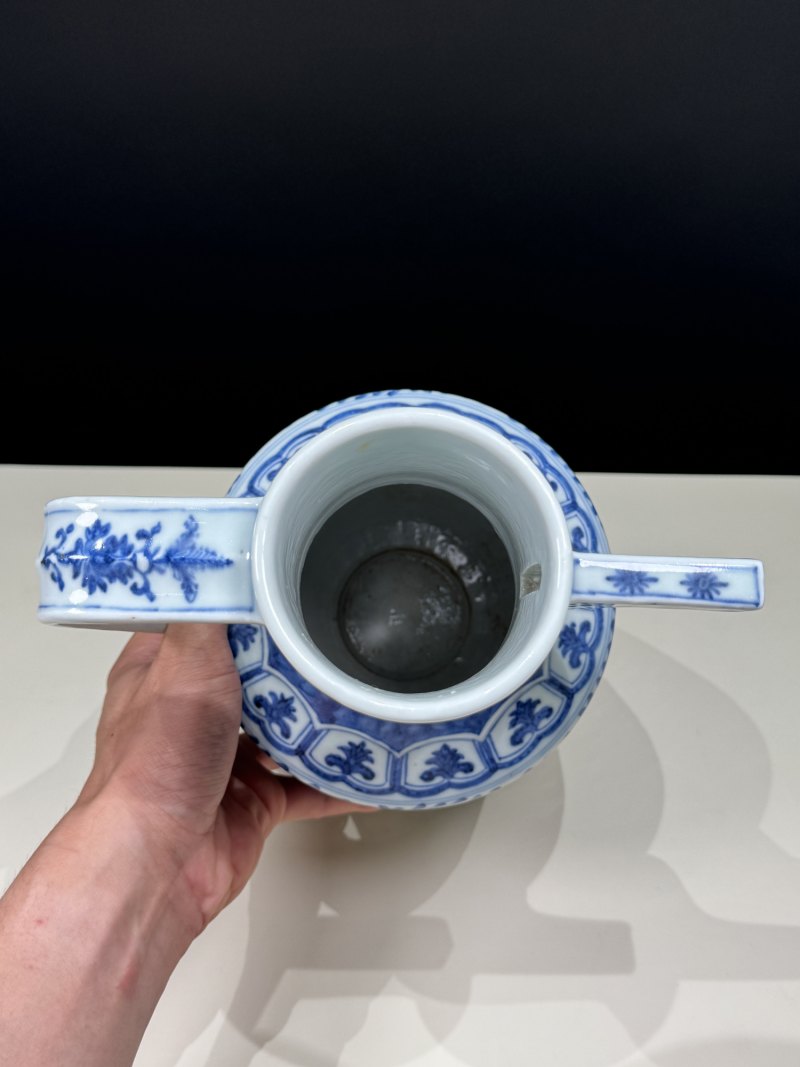 清雍正 仿永乐青花折枝花卉纹执壶 - 图14