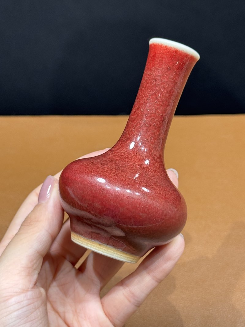 清康熙 郎窑红釉小瓶 - 图7