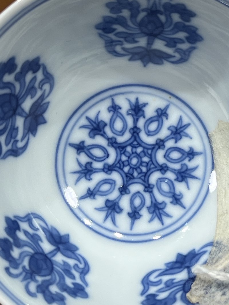 清雍正 青花宝相花纹小杯一对 - 图19