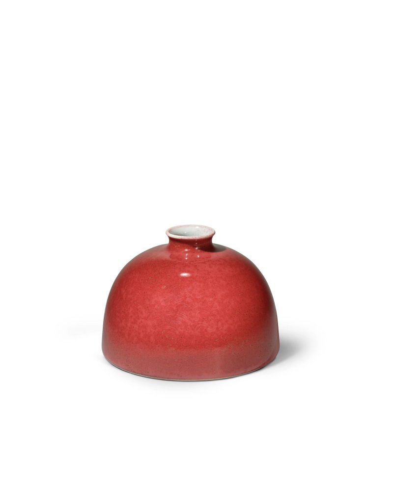 清康熙　豇豆紅釉團龍紋太白尊 | A PEACHBLOOM-GLAZED 'BEEHIVE' WATERPOT, TAIBAIZUN - 图4
