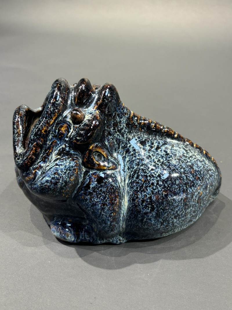    清 石湾窑翠毛钧金蟾 - 图2