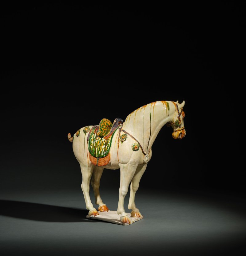 唐　三彩馬 | A MAGNIFICENT LARGE SANCAI-GLAZED CAPARISONED HORSE - 图15