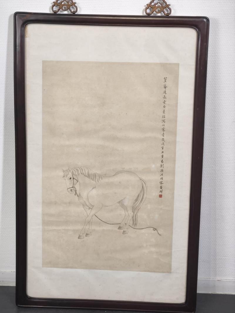    刘源沂 白描马 - 图2