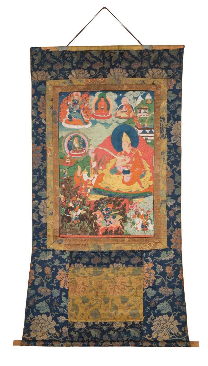 西藏 十八/十九世紀 二世班禪洛桑益西唐卡 | A THANGKA OF THE SECOND PANCHEN LAMA, LOBZANG YESHE - 图2