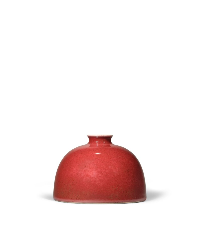 清康熙　豇豆紅釉團龍紋太白尊 | A PEACHBLOOM-GLAZED 'BEEHIVE' WATERPOT, TAIBAIZUN - 图5