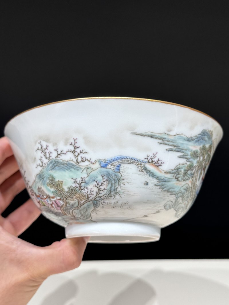 清咸丰 粉彩“三顾茅庐”故事图碗 - 图8