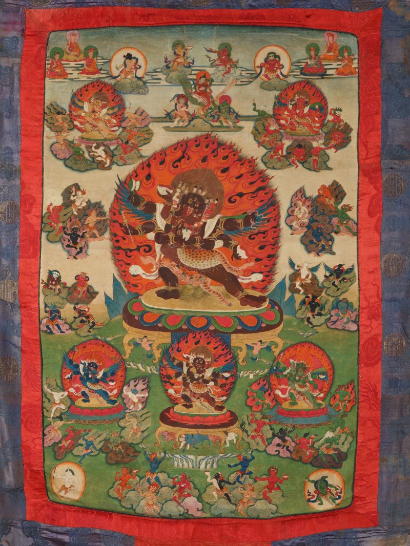 藏東 八蚌風格 十九世紀 赫魯嘎唐卡 | A THANGKA OF MAHOTTARA HERUKA - 图1