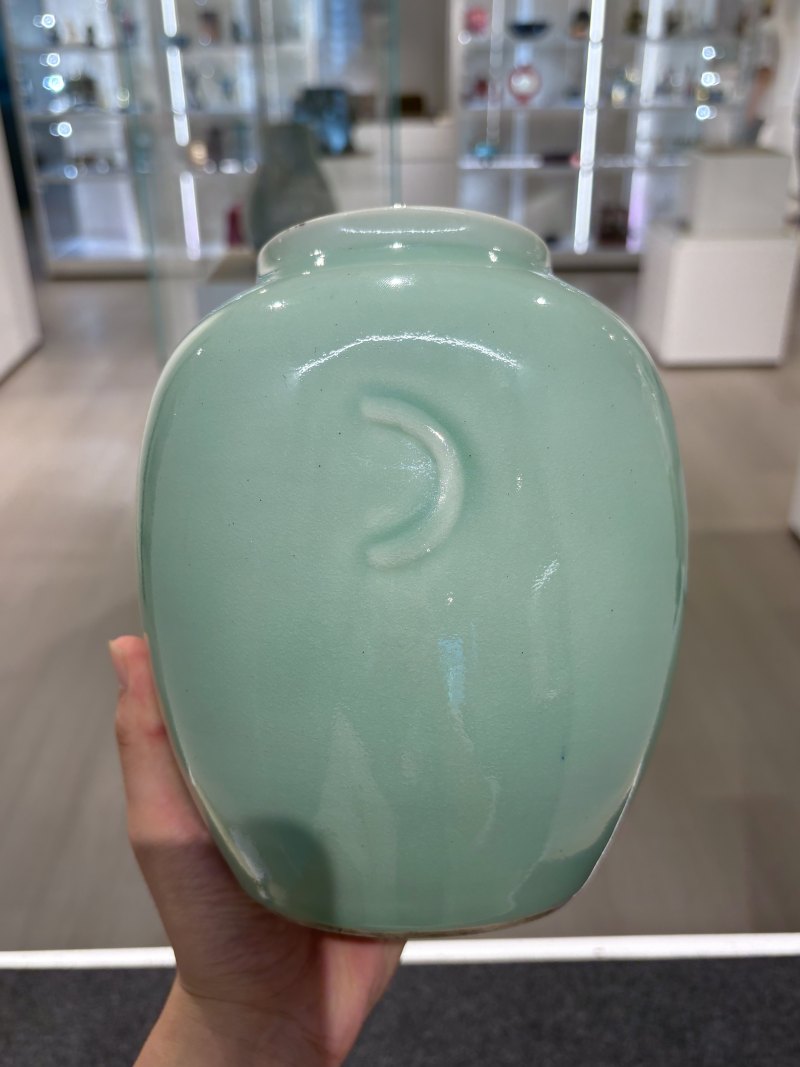 清康熙冬青釉月牙罐 - 图8