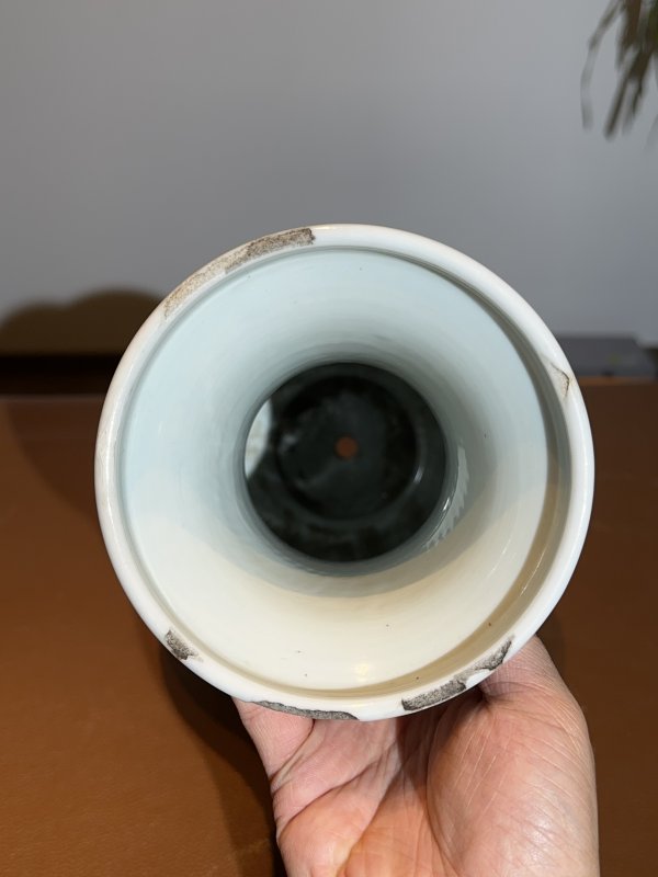 清康熙 青釉暗刻西番莲纹瓶 - 图7
