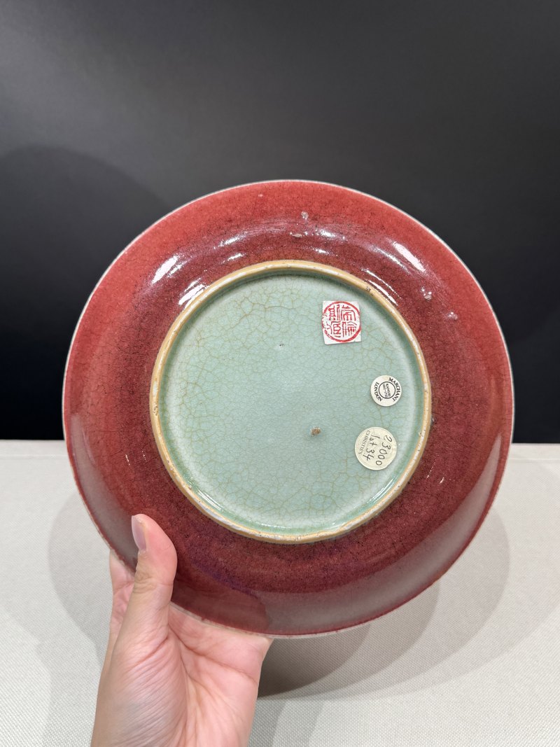 清康熙 郎窑红釉盘 - 图8