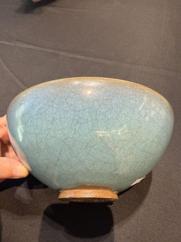 元代鈞窯天藍釉紫斑大碗 - 图5