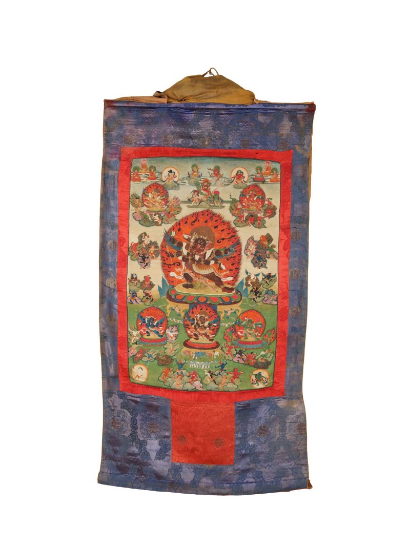 藏東 八蚌風格 十九世紀 赫魯嘎唐卡 | A THANGKA OF MAHOTTARA HERUKA - 图2