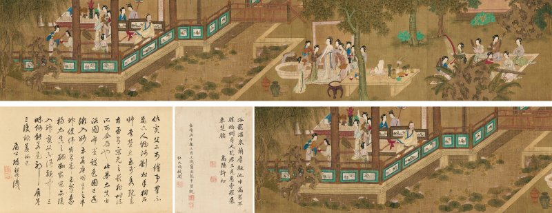 明 仇英（傳，1494-1552）  夏苑納涼圖 - 图1