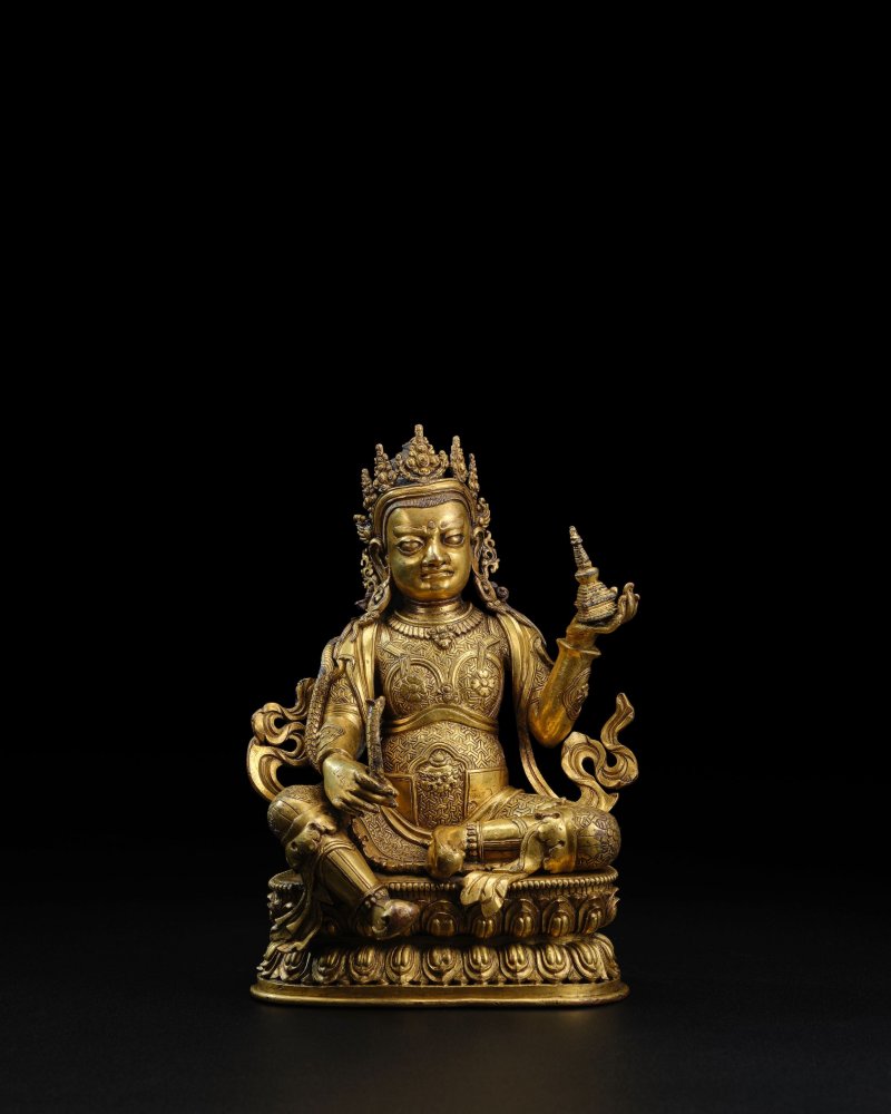 西藏 十六世紀 銅鎏金西方廣目天王像 | A GILT COPPER ALLOY FIGURE OF VIRUPAKSHA - 图3
