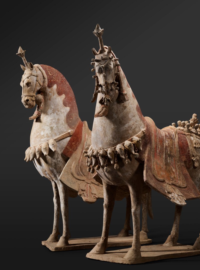北齊 陶彩繪馬一對  NORTHERN QI DYNASTY (550-577) - 图2