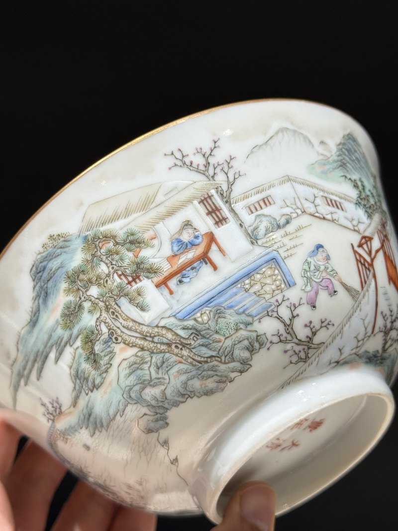 清咸丰 粉彩“三顾茅庐”故事图碗 - 图11