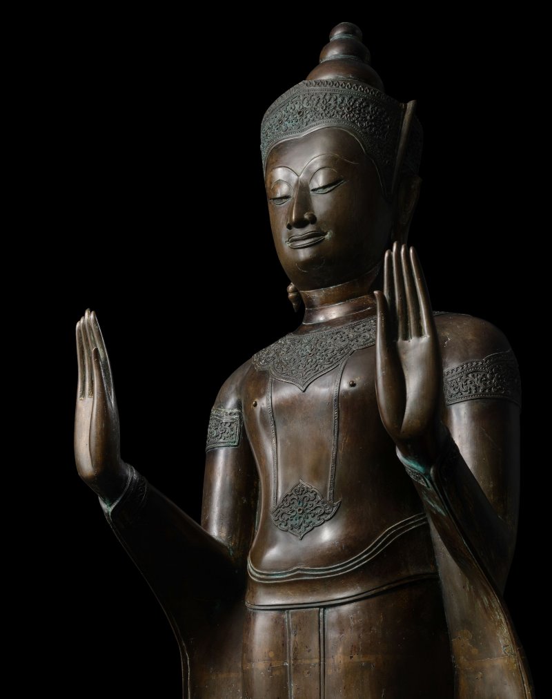 泰國 大城時期 十六世紀 寶冠佛銅像 | A COPPER ALLOY FIGURE OF CROWNED BUDDHA - 图4