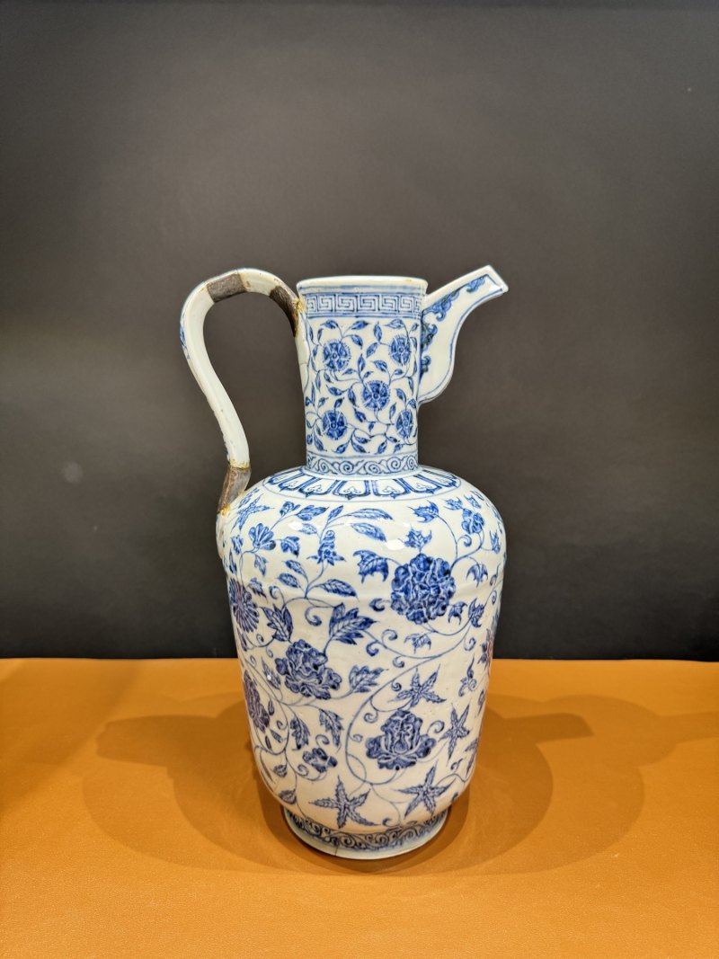 明永乐 青花缠枝花卉纹执壶 - 图3