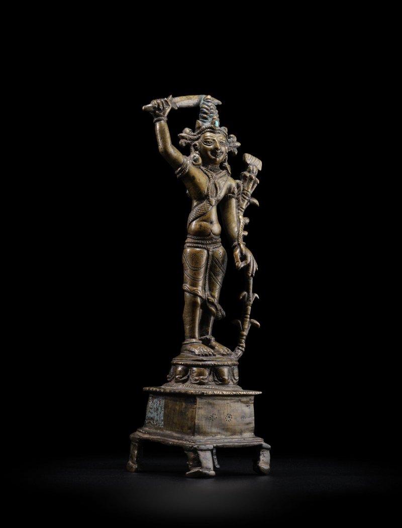 藏西 十一/十二世紀 文殊菩薩銅像 | A COPPER ALLOY FIGURE OF MANJUSHRI - 图2
